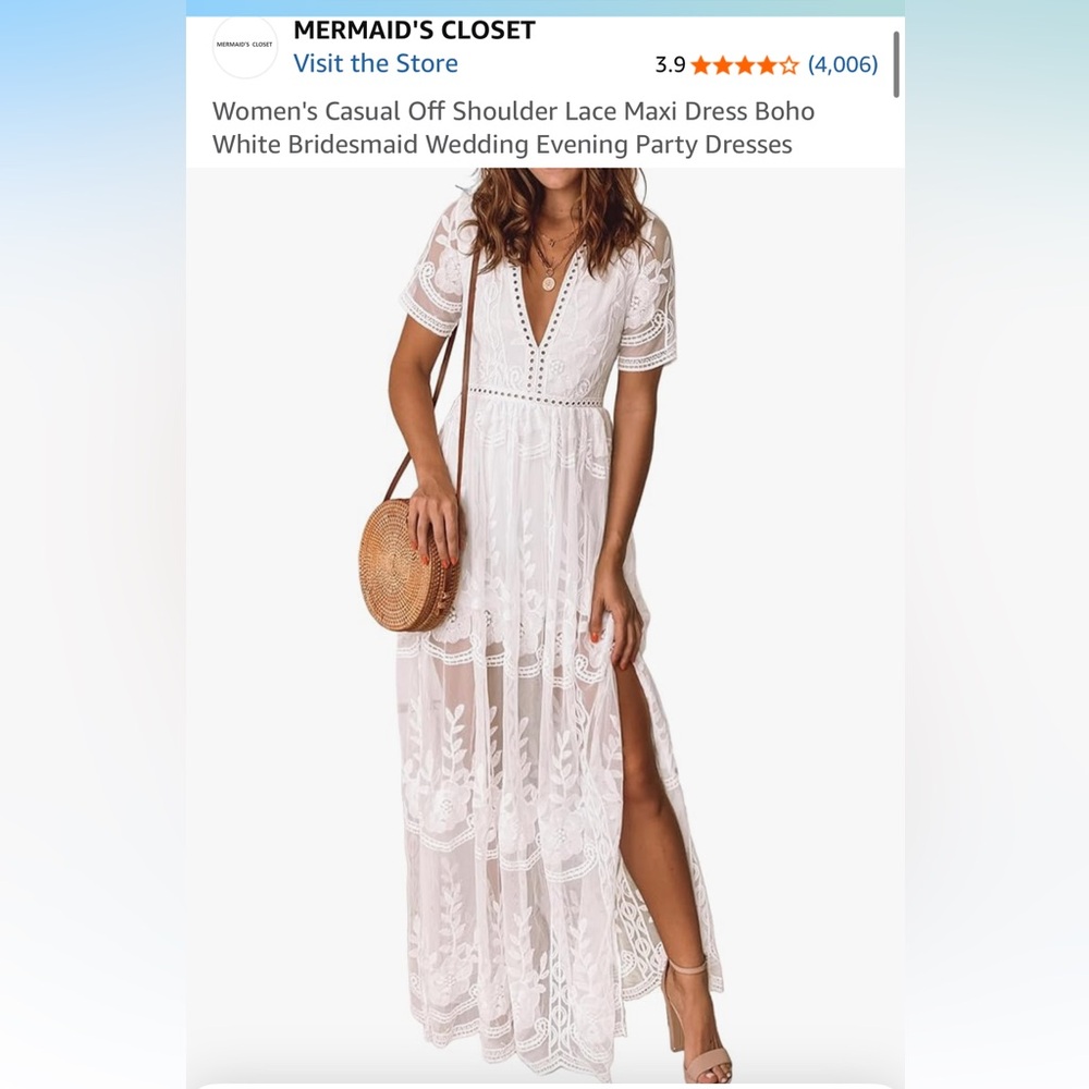 Elegant White Lace Maxi Dress